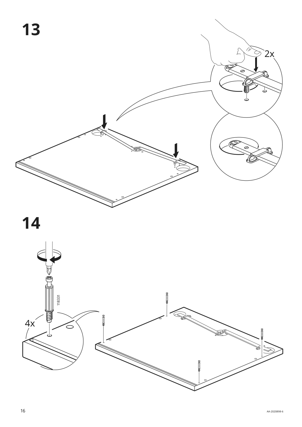 Assembly instructions for IKEA Galant file cabinet white stained oak veneer | Page 16 - IKEA GALANT storage combination with filing 893.040.98