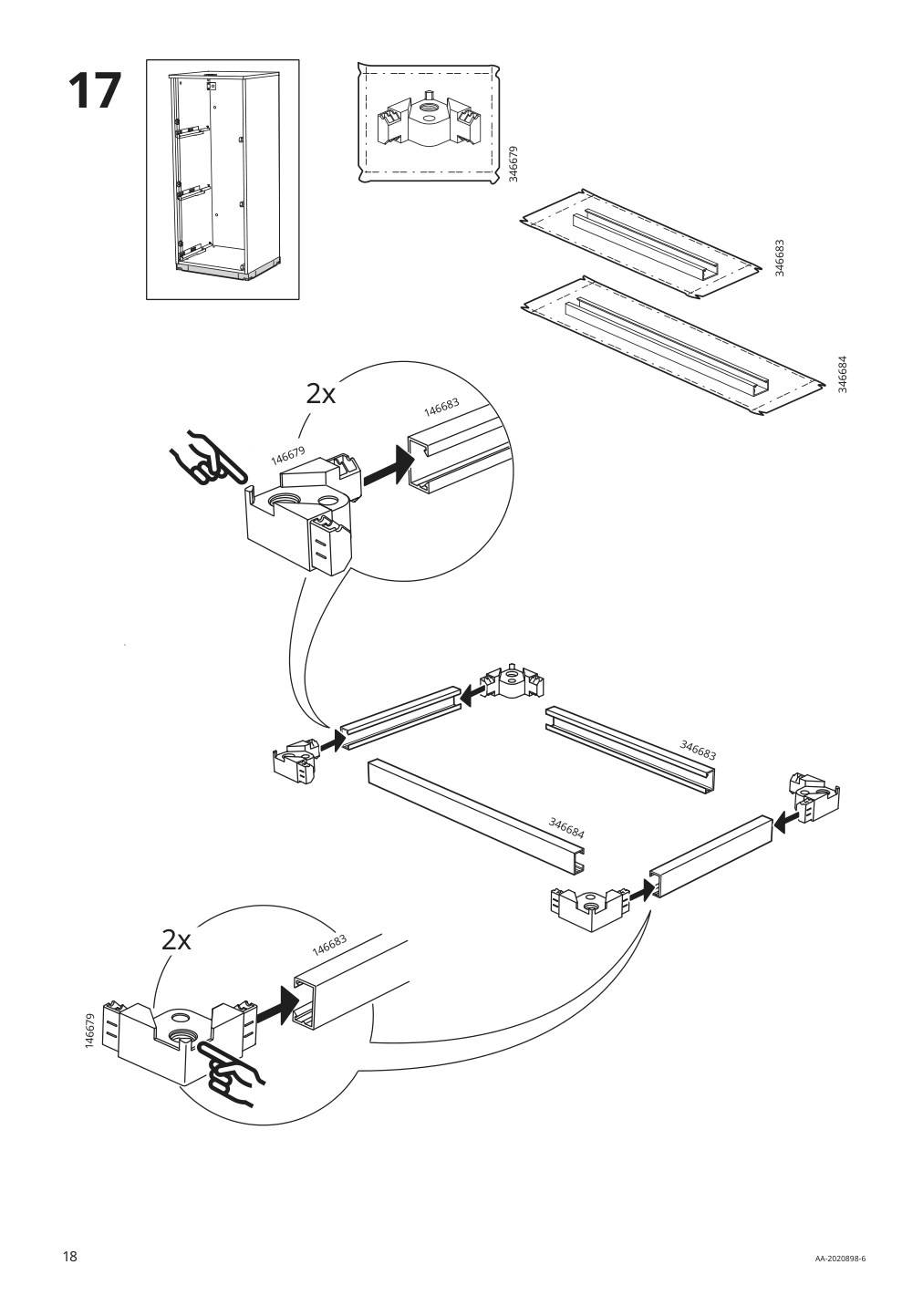 Assembly instructions for IKEA Galant file cabinet white stained oak veneer | Page 18 - IKEA GALANT storage combination with filing 893.040.98