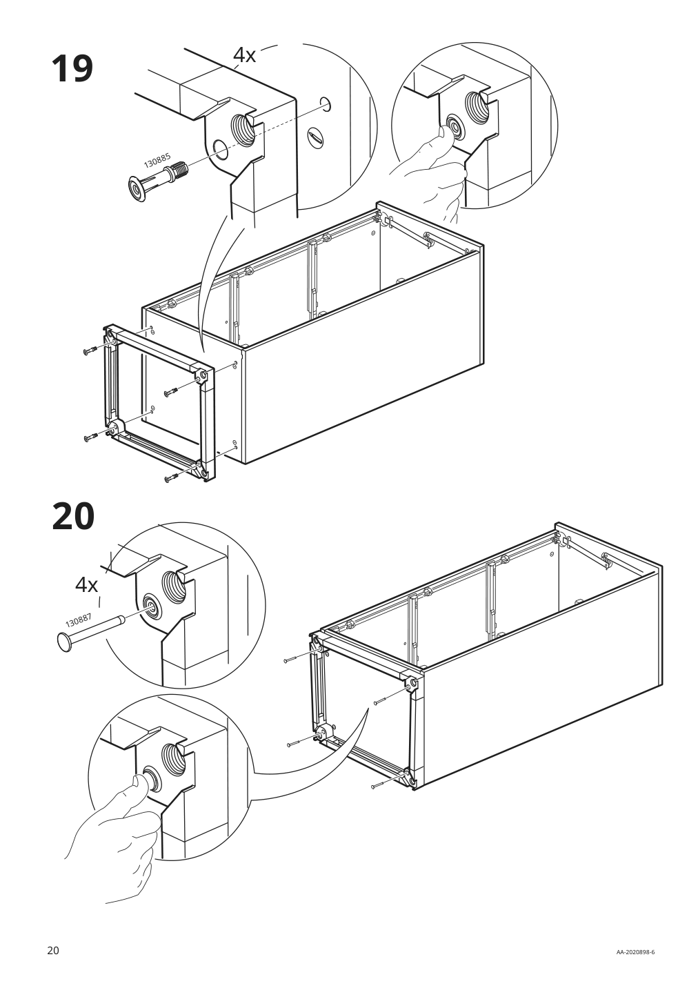 Assembly instructions for IKEA Galant file cabinet white stained oak veneer | Page 20 - IKEA GALANT storage combination with filing 893.040.98