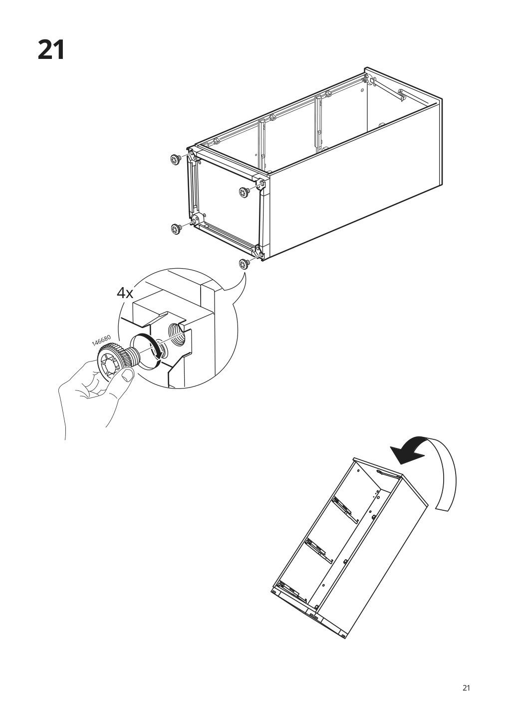 Assembly instructions for IKEA Galant file cabinet white stained oak veneer | Page 21 - IKEA GALANT storage combination with filing 893.040.98