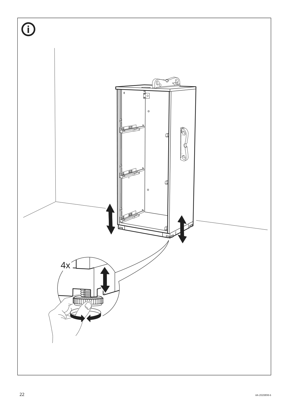 Assembly instructions for IKEA Galant file cabinet white stained oak veneer | Page 22 - IKEA GALANT storage combination with filing 893.040.98