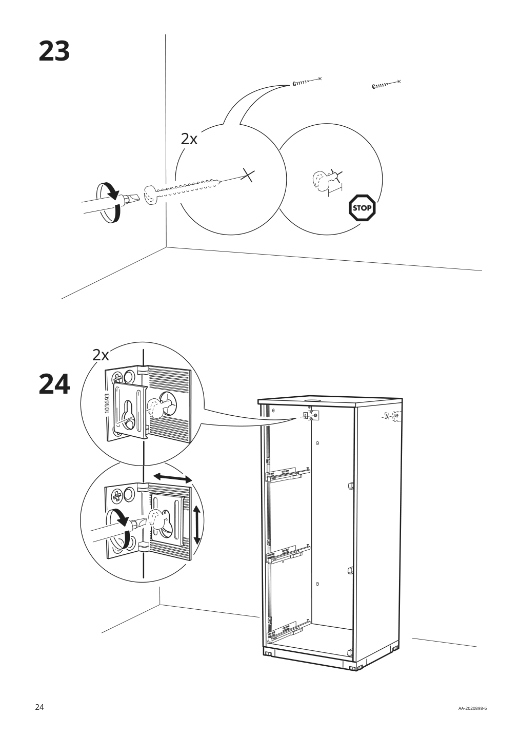 Assembly instructions for IKEA Galant file cabinet white stained oak veneer | Page 24 - IKEA GALANT file cabinet 303.651.78