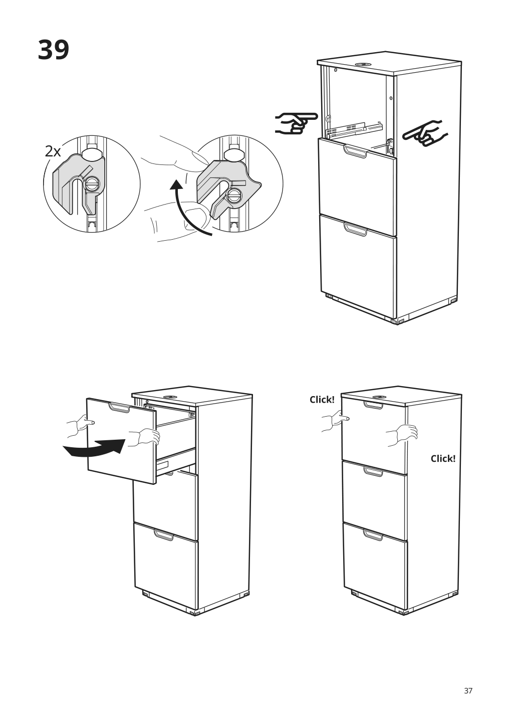 Assembly instructions for IKEA Galant file cabinet white stained oak veneer | Page 37 - IKEA GALANT storage combination with filing 893.040.98