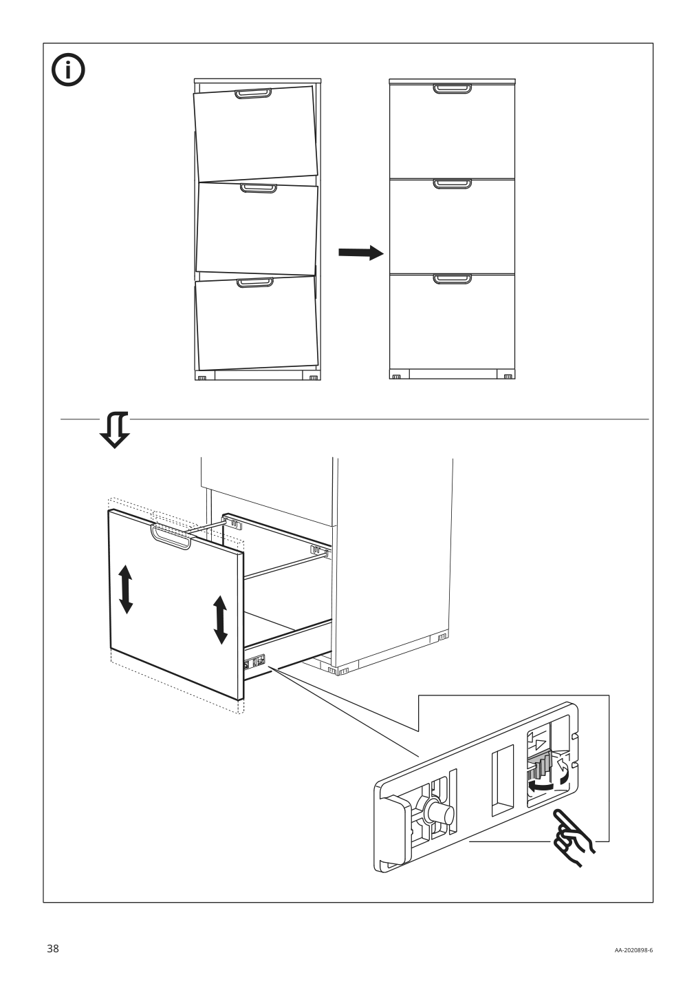 Assembly instructions for IKEA Galant file cabinet white stained oak veneer | Page 38 - IKEA GALANT file cabinet 303.651.78