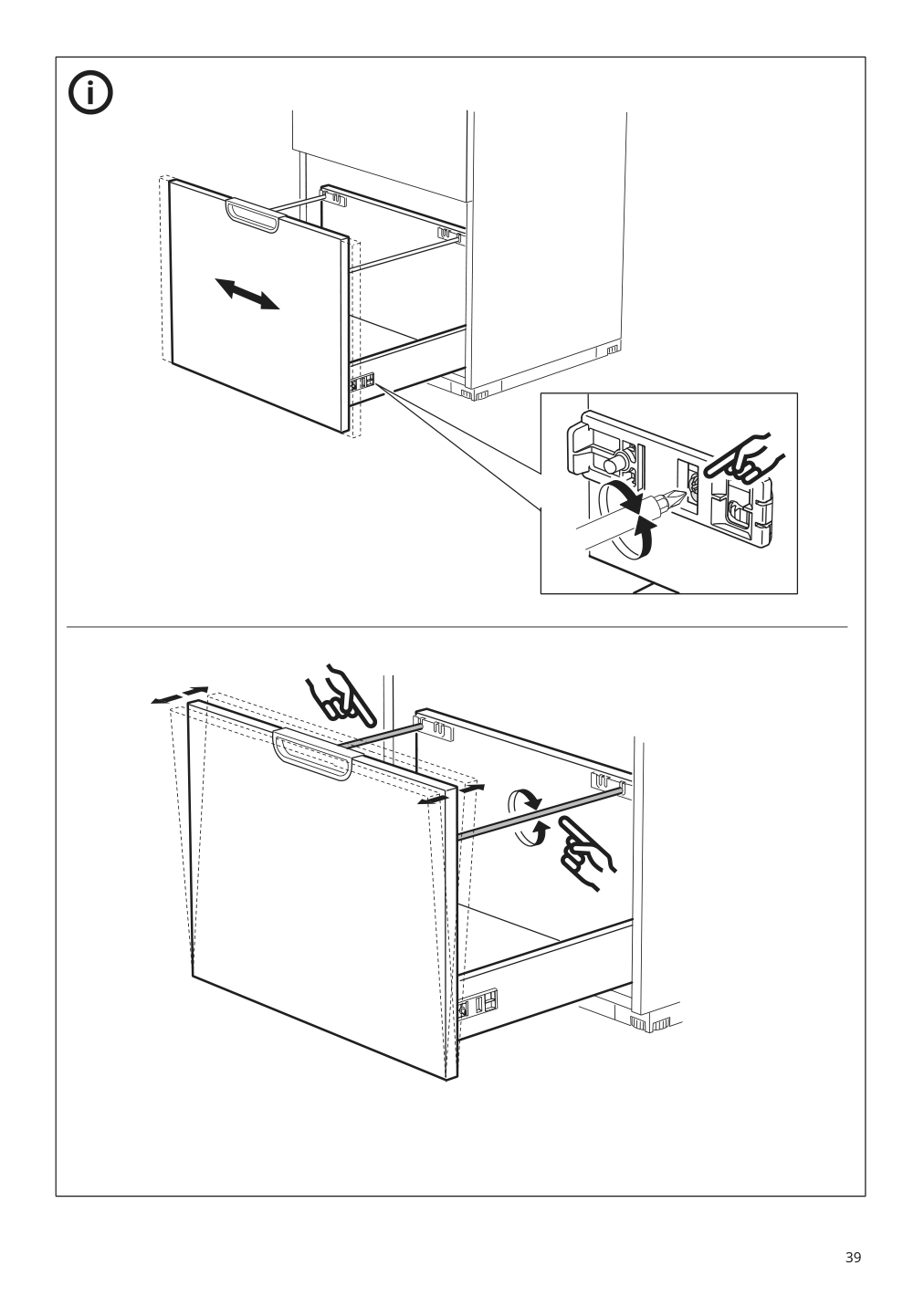 Assembly instructions for IKEA Galant file cabinet white stained oak veneer | Page 39 - IKEA GALANT storage combination with filing 893.040.98