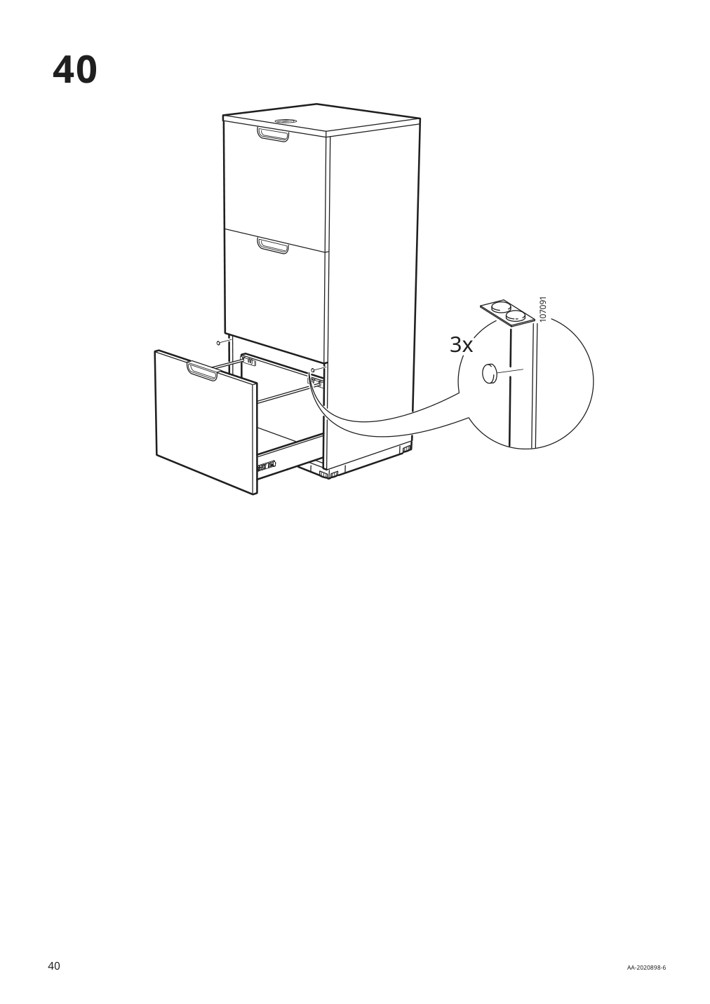 Assembly instructions for IKEA Galant file cabinet white stained oak veneer | Page 40 - IKEA GALANT storage combination with filing 893.040.98