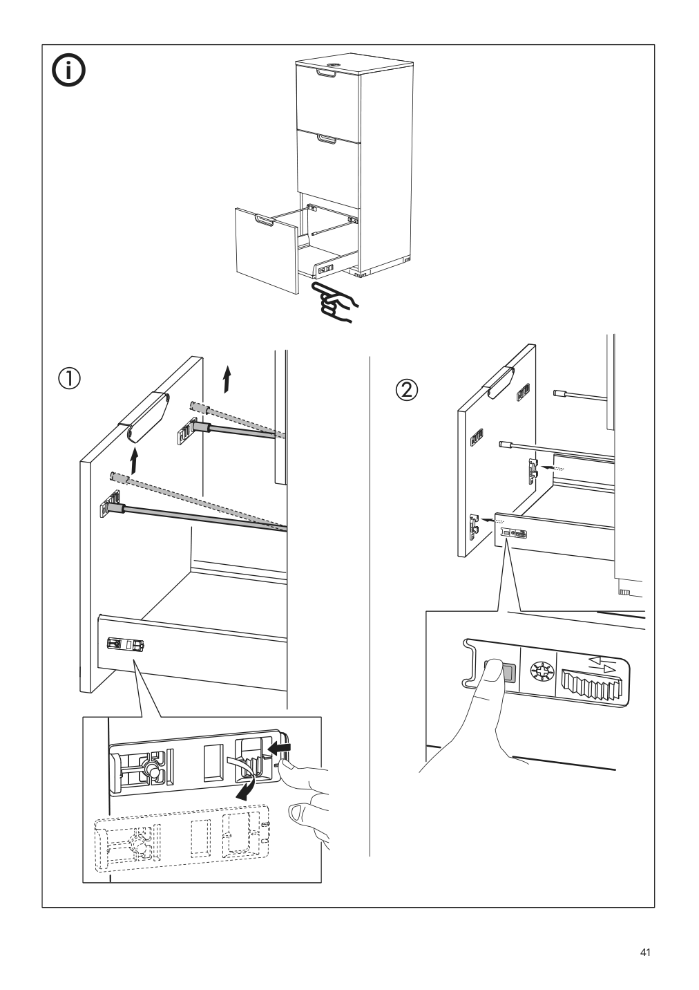 Assembly instructions for IKEA Galant file cabinet white stained oak veneer | Page 41 - IKEA GALANT file cabinet 303.651.78