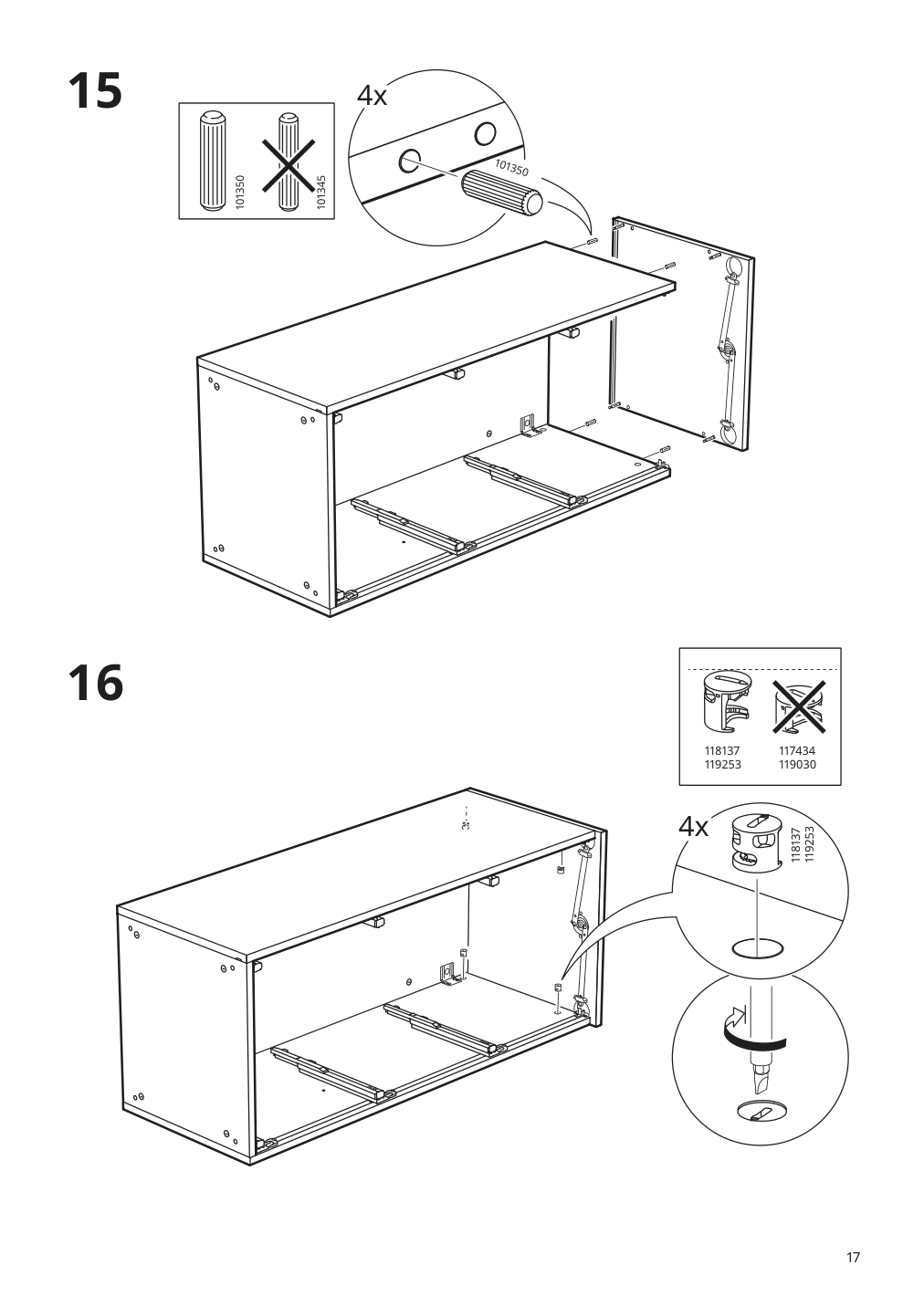 Assembly instructions for IKEA Galant file cabinet white | Page 17 - IKEA GALANT storage combination with filing 893.041.02