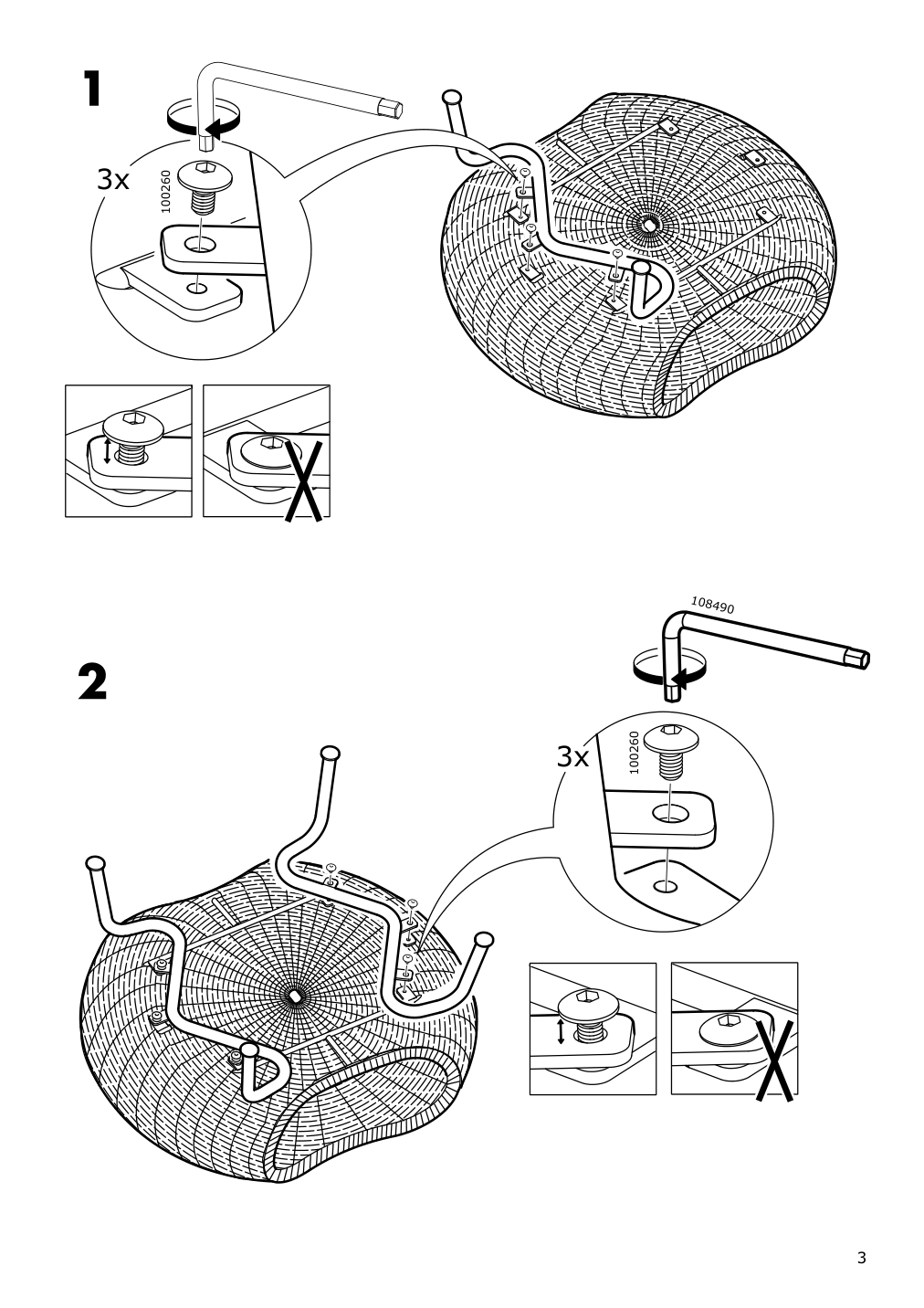 Assembly instructions for IKEA Gamlehult ottoman with storage rattan anthracite | Page 3 - IKEA GAMLEHULT ottoman with storage 104.343.09