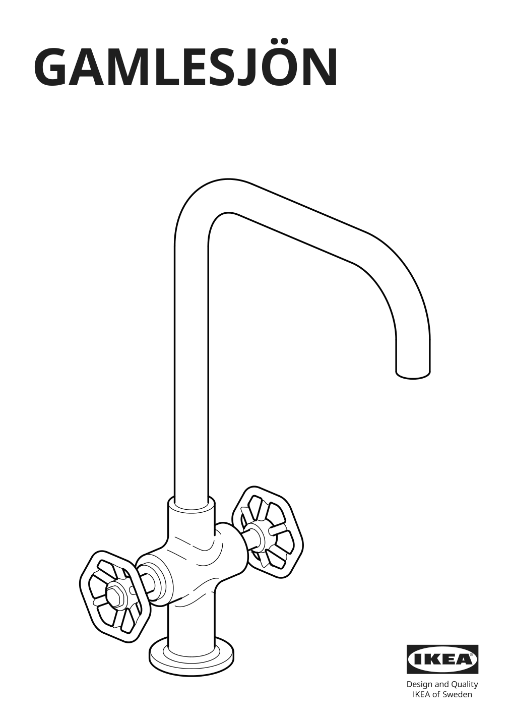 Assembly instructions for IKEA Gamlesjoen dual control kitchen faucet brushed black metal | Page 1 - IKEA ENHET laundry 494.771.47