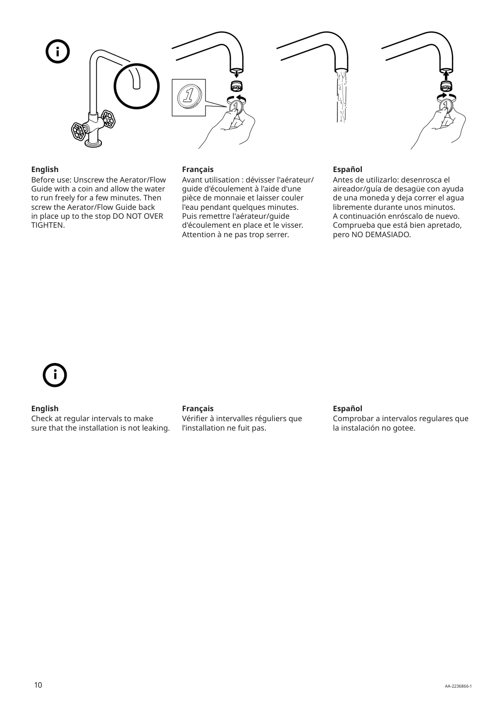 Assembly instructions for IKEA Gamlesjoen dual control kitchen faucet brushed black metal | Page 10 - IKEA ENHET laundry 494.771.47