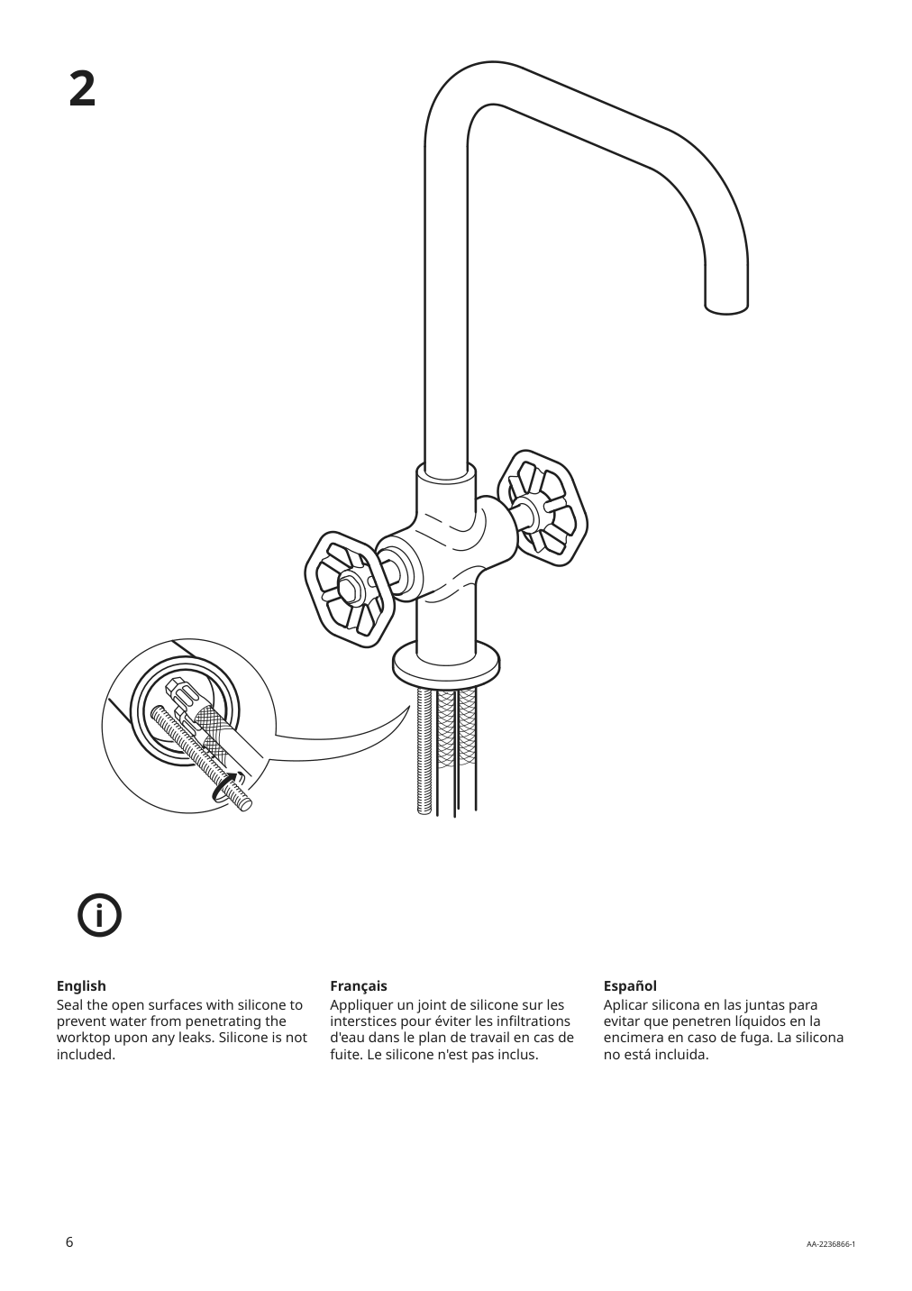 Assembly instructions for IKEA Gamlesjoen dual control kitchen faucet brushed black metal | Page 6 - IKEA ENHET laundry 494.771.47