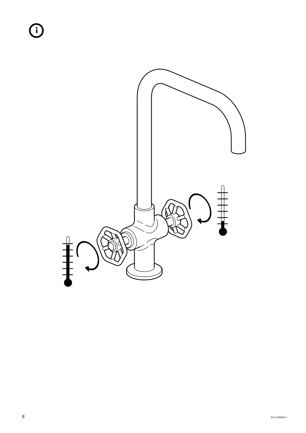 Assembly instructions for IKEA Gamlesjoen dual control kitchen faucet brushed black metal | Page 8 - IKEA ENHET laundry 494.771.47