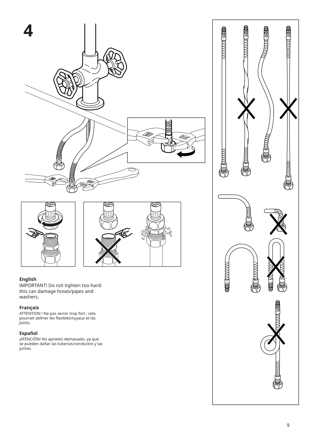 Assembly instructions for IKEA Gamlesjoen dual control kitchen faucet brushed black metal | Page 9 - IKEA ENHET laundry 994.771.02