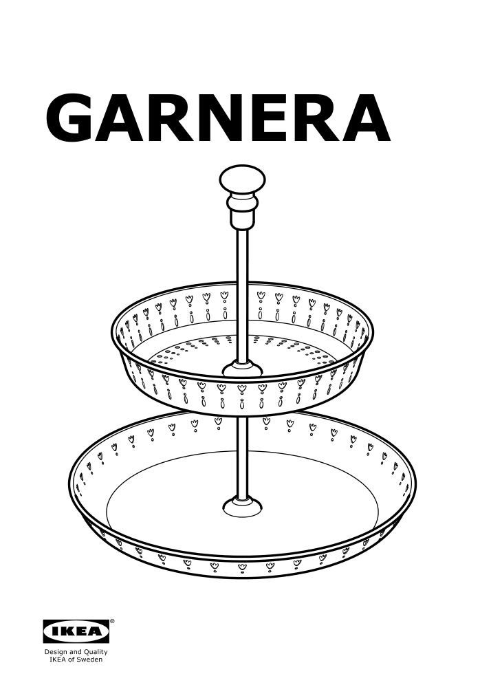 Assembly instructions for IKEA Garnera serving stand two tiers red | Page 1 - IKEA GARNERA serving stand, two tiers 105.613.02