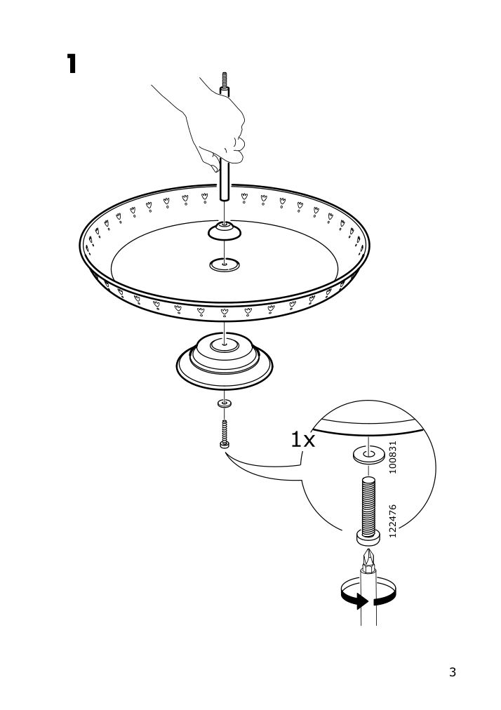 Assembly instructions for IKEA Garnera serving stand two tiers red | Page 3 - IKEA GARNERA serving stand, two tiers 105.613.02