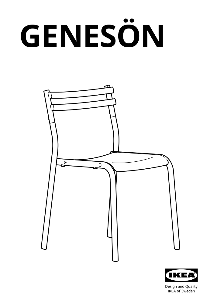 Assembly instructions for IKEA Genesoen chair metal red | Page 1 - IKEA GENESÖN chair 005.656.83