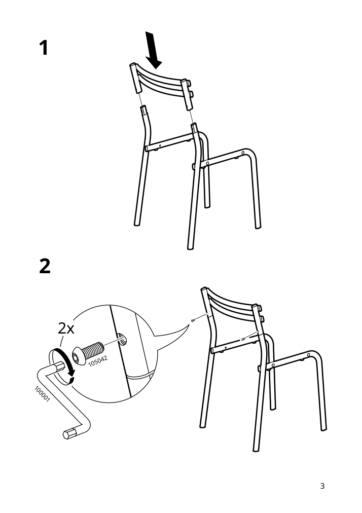 Assembly instructions for IKEA Genesoen chair metal red | Page 3 - IKEA GENESÖN chair 005.656.83