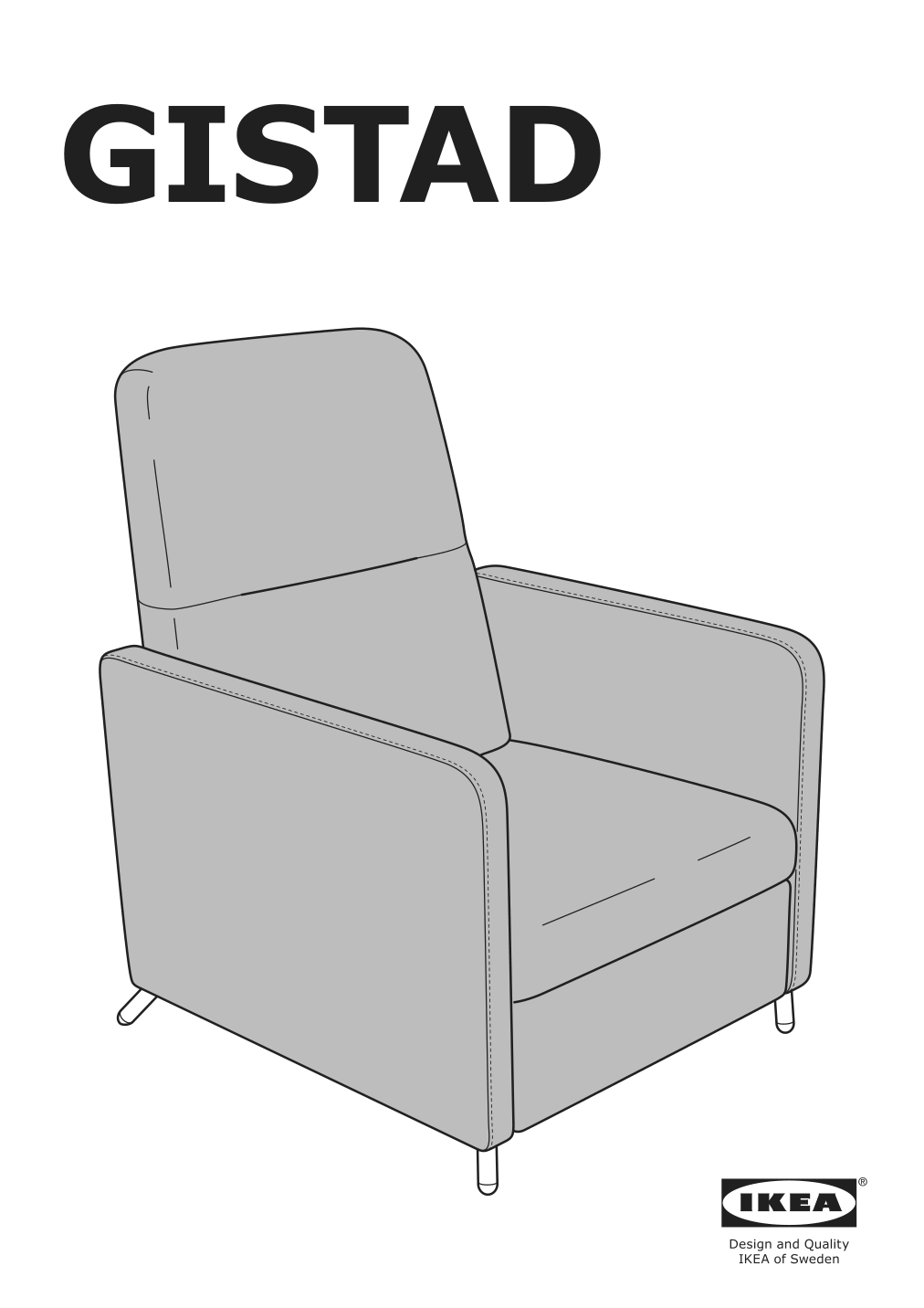 Assembly instructions for IKEA Gistad recliner idekulla dark red | Page 1 - IKEA GISTAD recliner 404.663.89