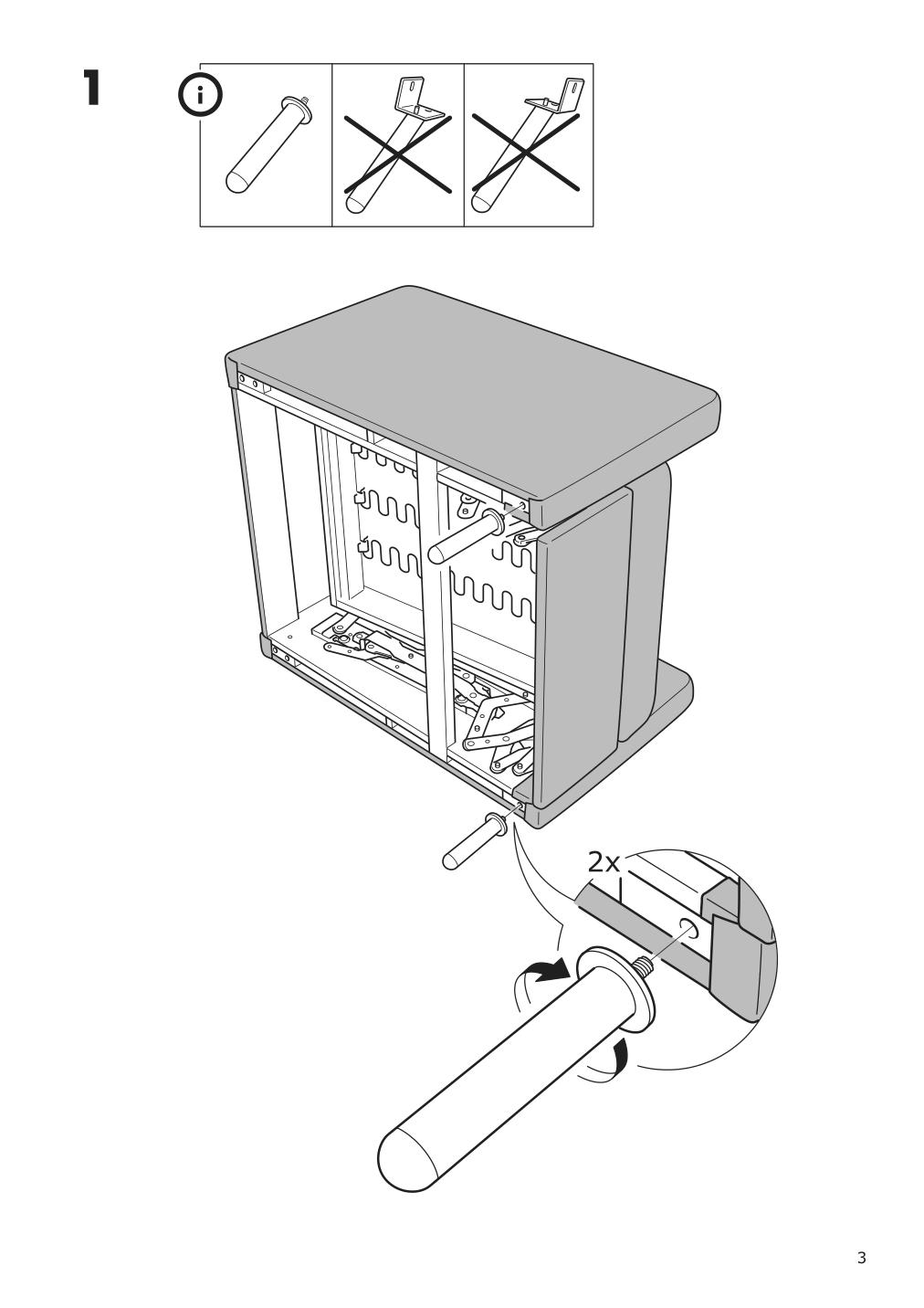 Assembly instructions for IKEA Gistad recliner idekulla dark red | Page 3 - IKEA GISTAD recliner 404.663.89