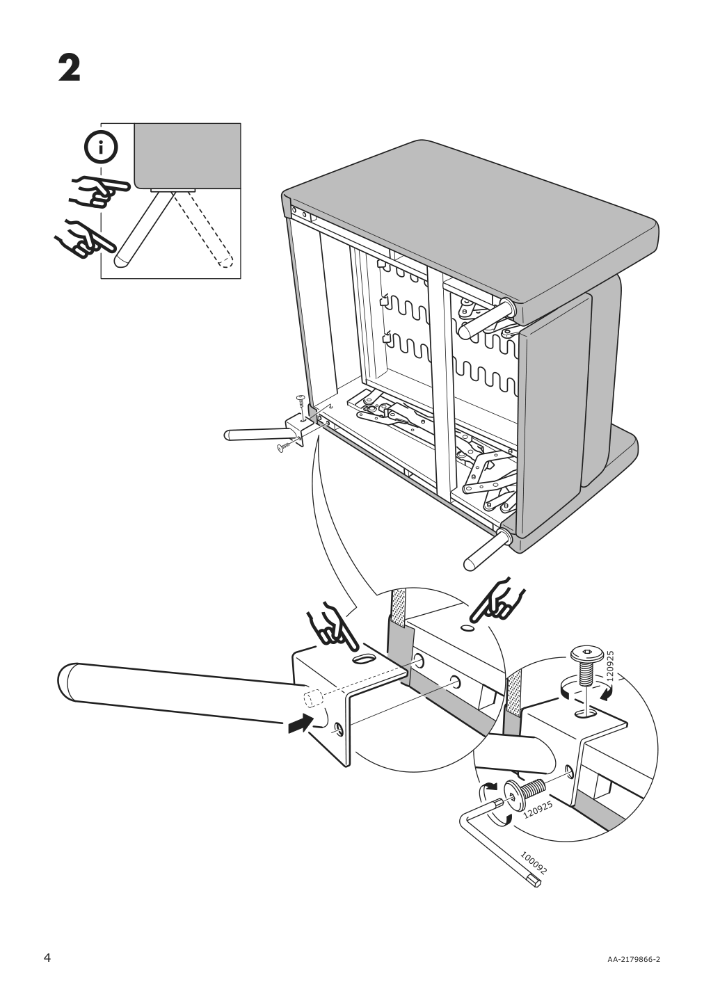 Assembly instructions for IKEA Gistad recliner idekulla dark red | Page 4 - IKEA GISTAD recliner 404.663.89