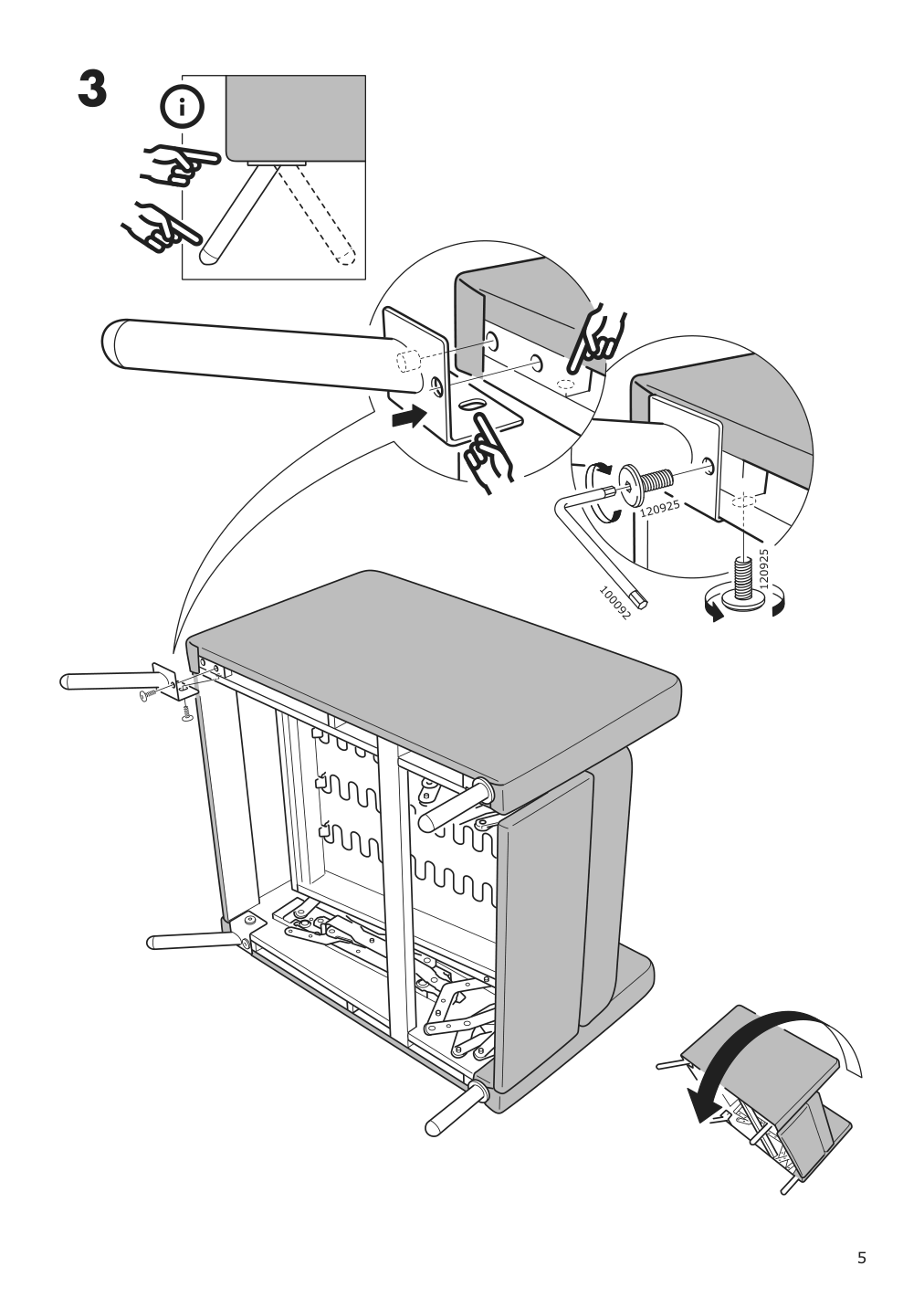 Assembly instructions for IKEA Gistad recliner idekulla dark red | Page 5 - IKEA GISTAD recliner 404.663.89