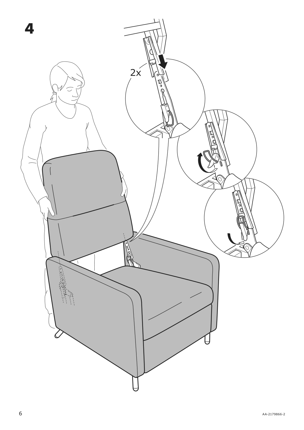 Assembly instructions for IKEA Gistad recliner idekulla dark red | Page 6 - IKEA GISTAD recliner 404.663.89