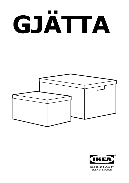 Assembly instructions for IKEA Gjaetta storage box with lid | Page 1 - IKEA GJÄTTA storage box with lid 305.704.47