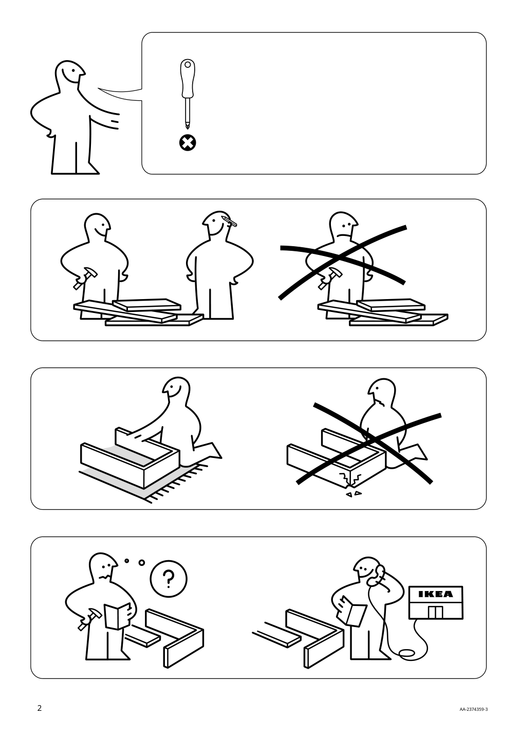 Assembly instructions for IKEA Gladhoejden desk sit stand white | Page 2 - IKEA GLADHÖJDEN desk sit/stand 304.939.39