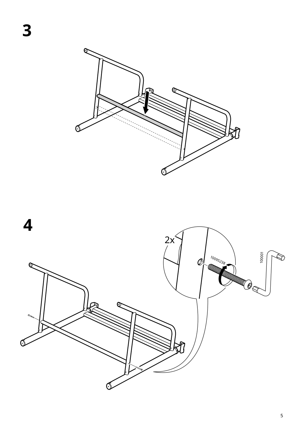 Assembly instructions for IKEA Gladhoejden desk sit stand white | Page 5 - IKEA GLADHÖJDEN desk sit/stand 304.939.39