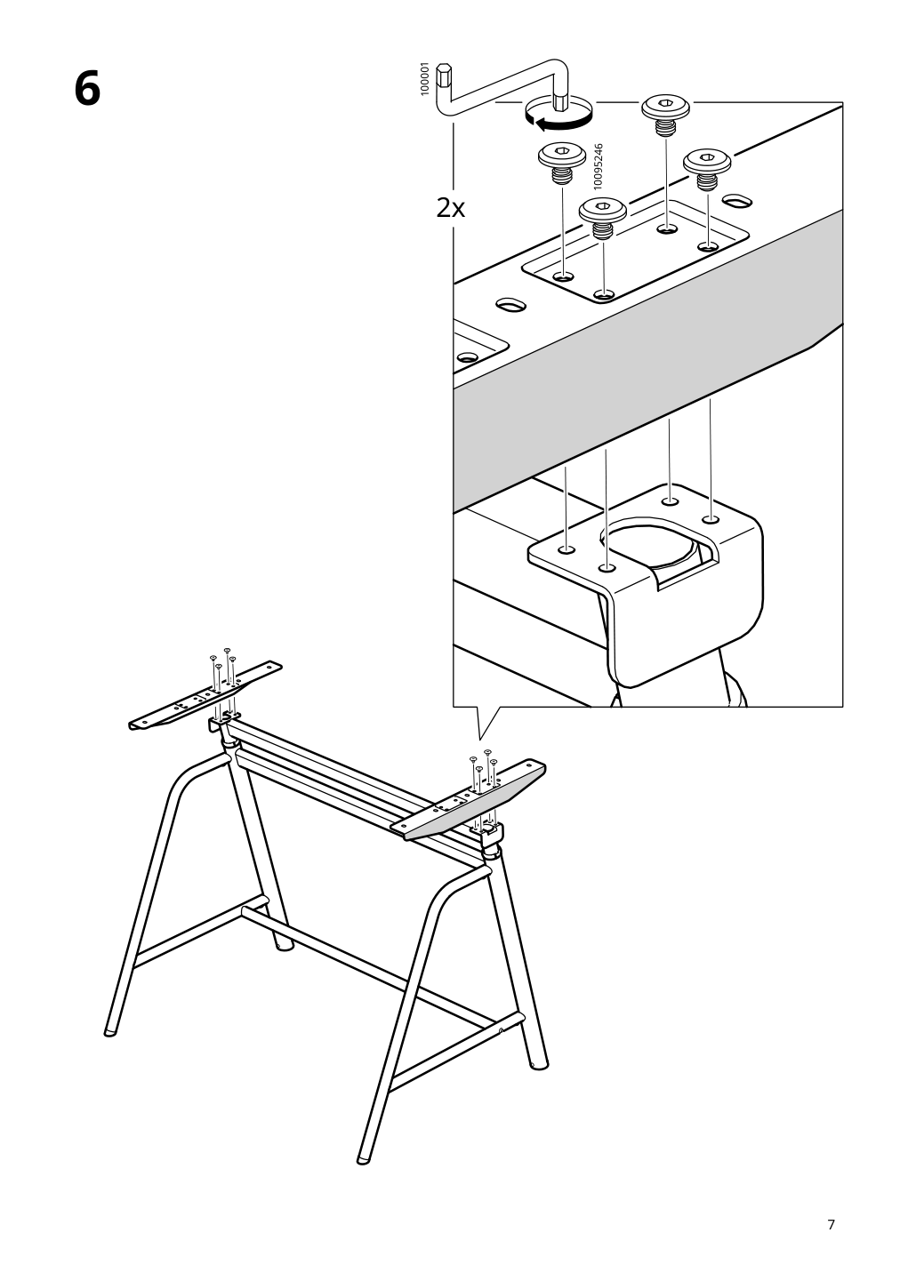 Assembly instructions for IKEA Gladhoejden desk sit stand white | Page 7 - IKEA GLADHÖJDEN desk sit/stand 304.939.39