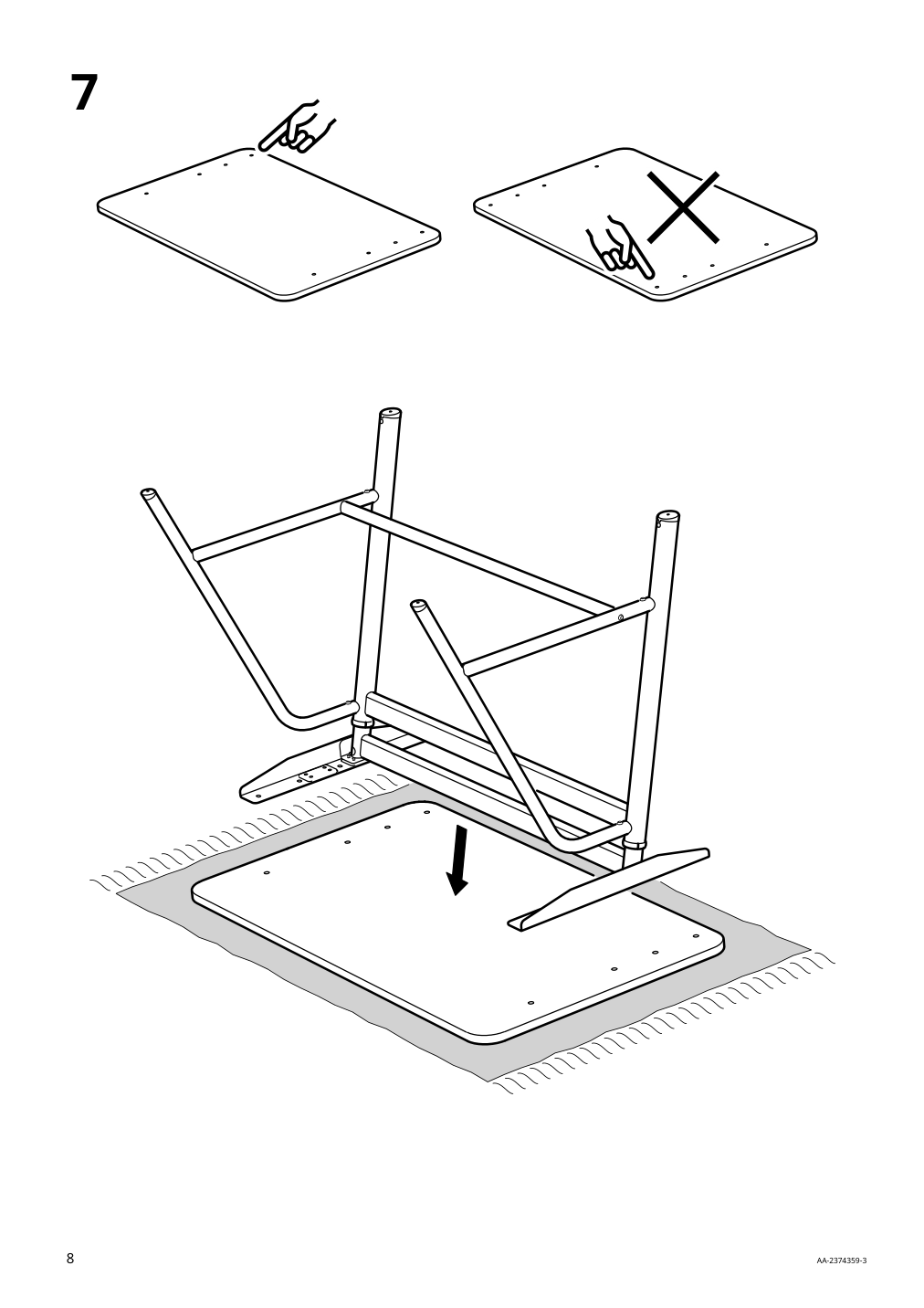 Assembly instructions for IKEA Gladhoejden desk sit stand white | Page 8 - IKEA GLADHÖJDEN desk sit/stand 304.939.39