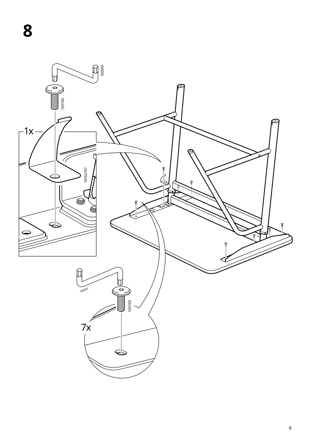 Assembly instructions for IKEA Gladhoejden desk sit stand white | Page 9 - IKEA GLADHÖJDEN desk sit/stand 304.939.39