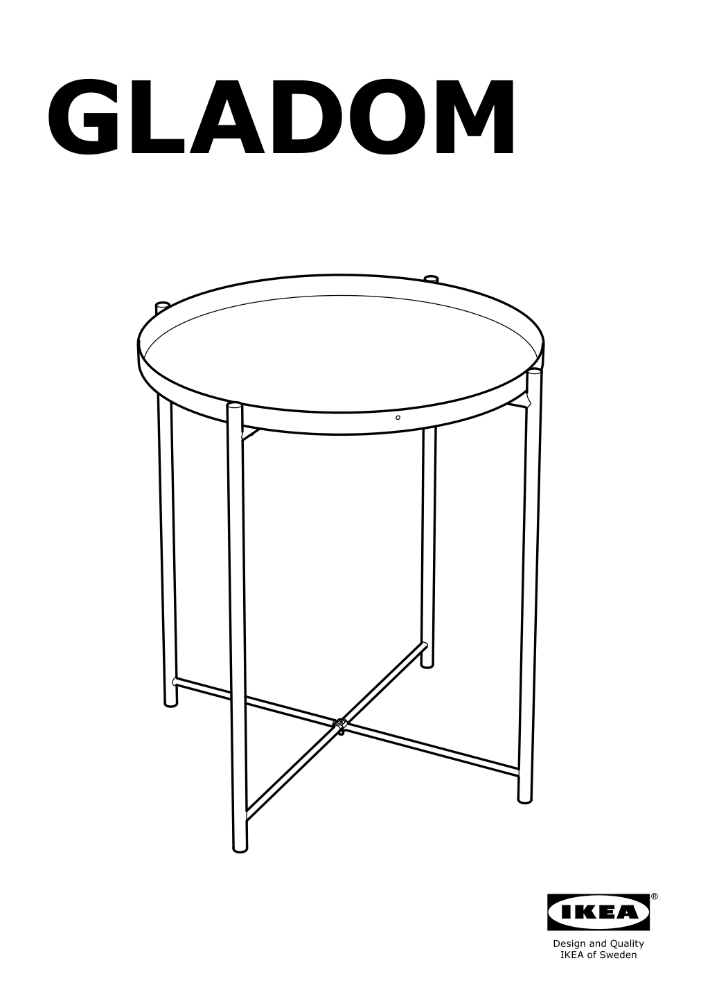 Assembly instructions for IKEA Gladom tray table white | Page 1 - IKEA GLADOM tray table 703.378.19