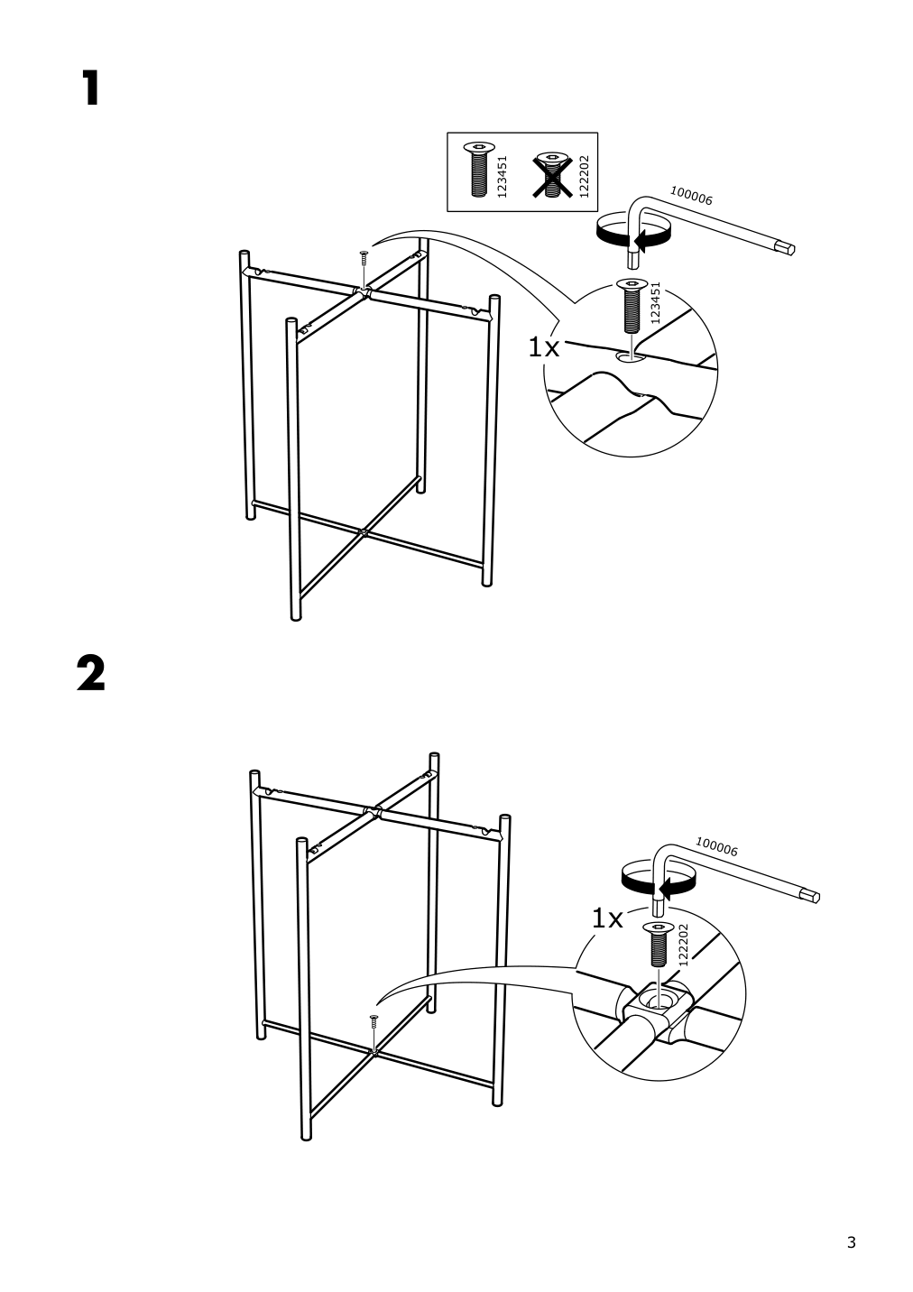 Assembly instructions for IKEA Gladom tray table white | Page 3 - IKEA GLADOM tray table 703.378.19