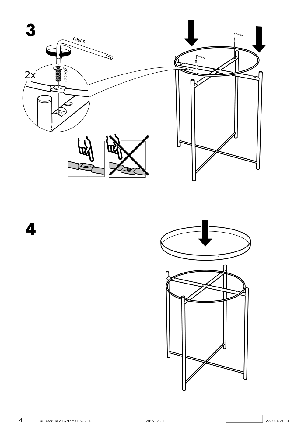 Assembly instructions for IKEA Gladom tray table white | Page 4 - IKEA GLADOM tray table 703.378.19