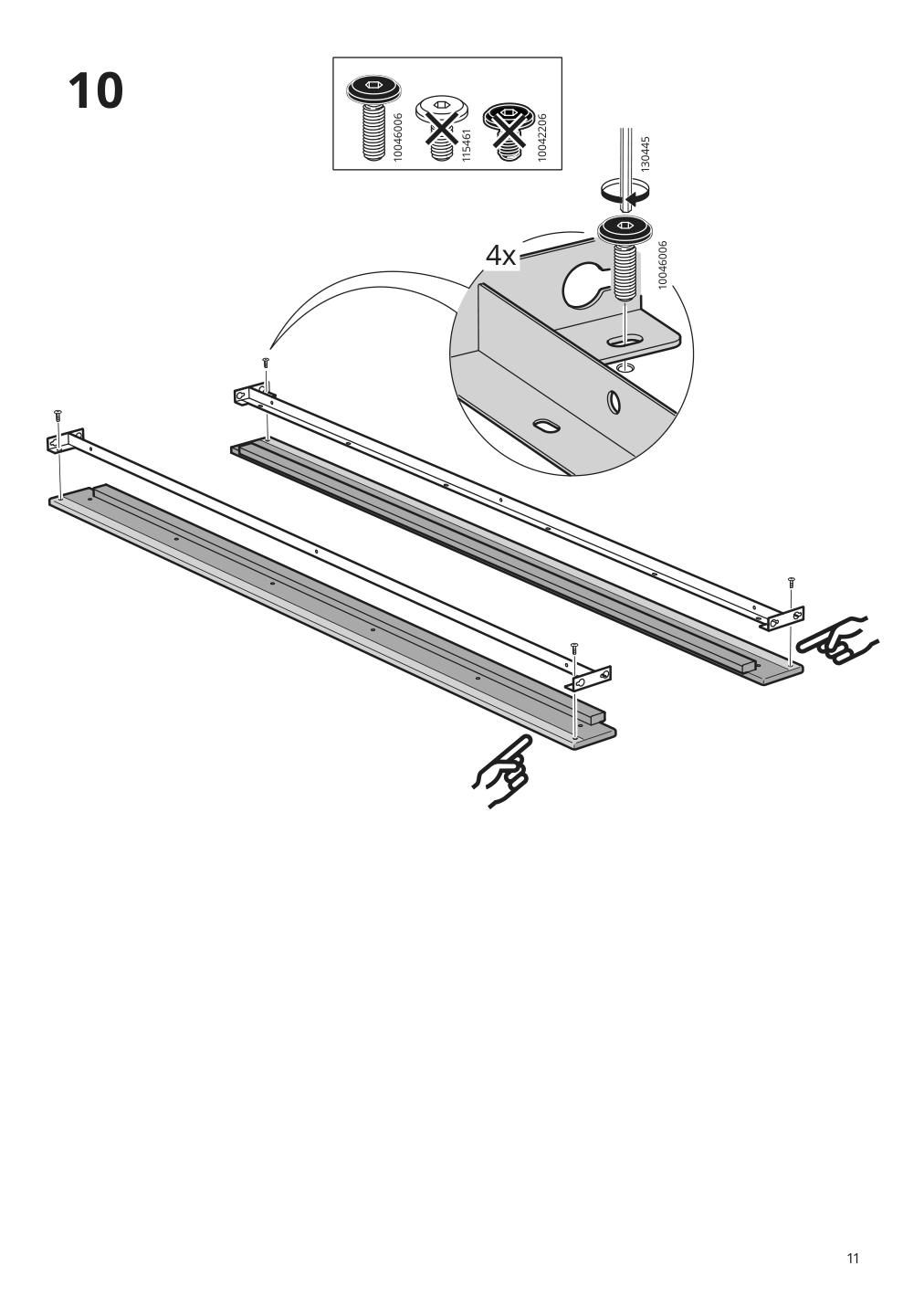 Assembly instructions for IKEA Gladstad upholstered bed frame kabusa light gray | Page 11 - IKEA GLADSTAD upholstered bed, 4 storage boxes  594.070.12