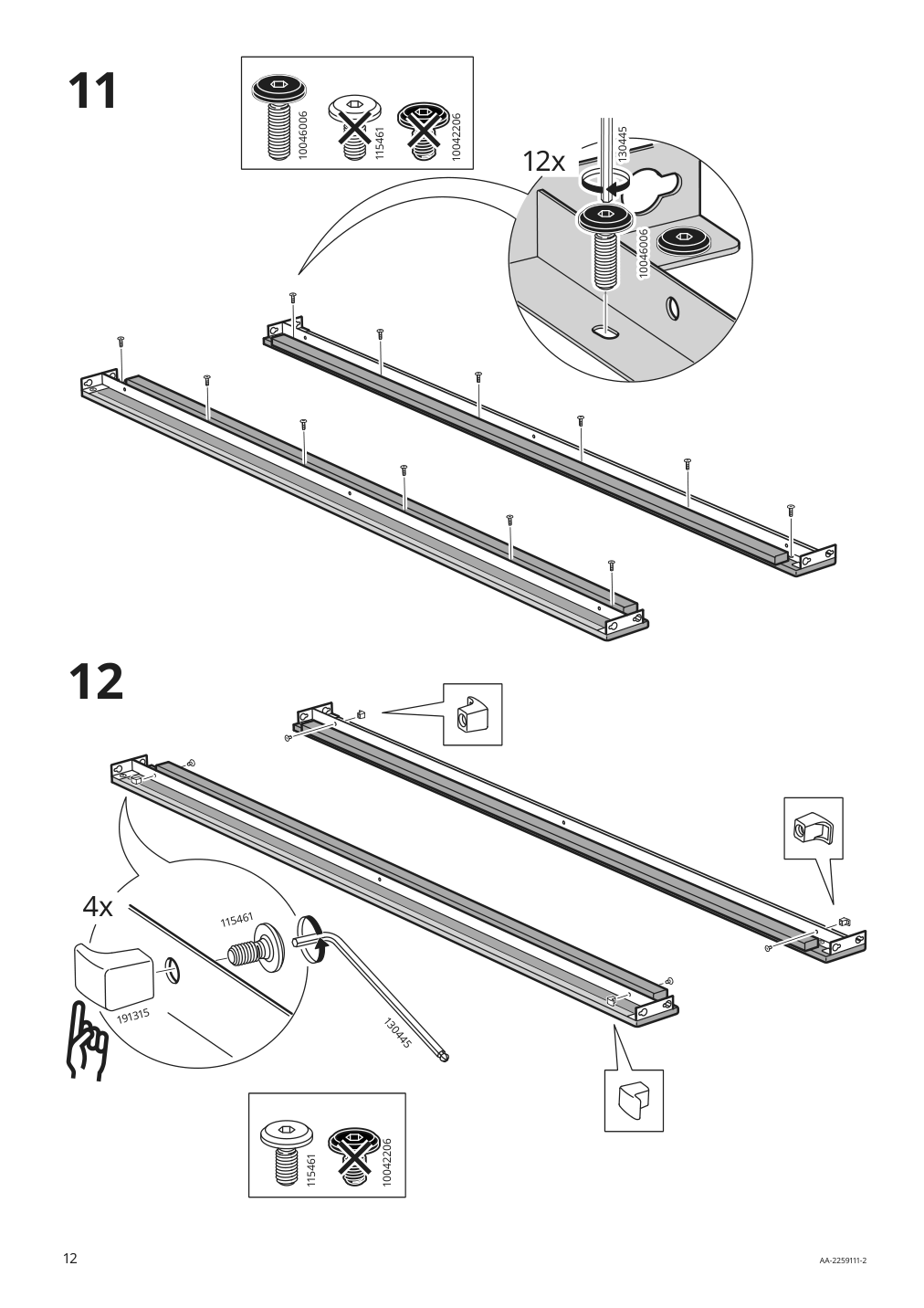 Assembly instructions for IKEA Gladstad upholstered bed frame kabusa light gray | Page 12 - IKEA GLADSTAD upholstered bed, 4 storage boxes  594.070.12