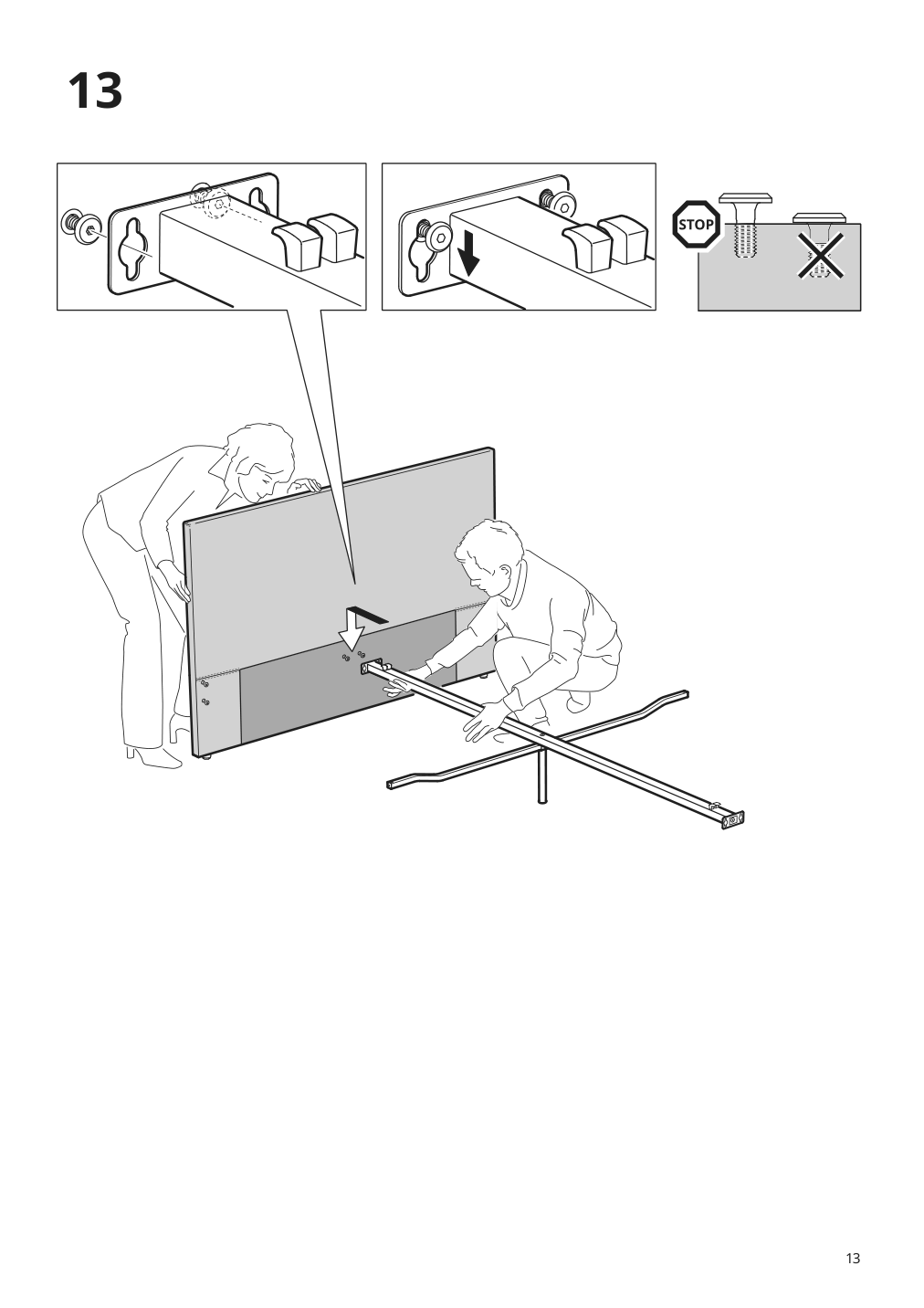 Assembly instructions for IKEA Gladstad upholstered bed frame kabusa light gray | Page 13 - IKEA GLADSTAD upholstered bed, 4 storage boxes  594.070.12