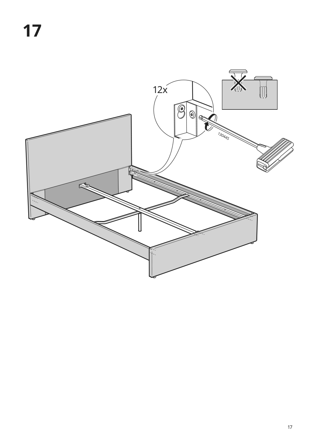 Assembly instructions for IKEA Gladstad upholstered bed frame kabusa light gray | Page 17 - IKEA GLADSTAD upholstered bed, 4 storage boxes  594.070.12