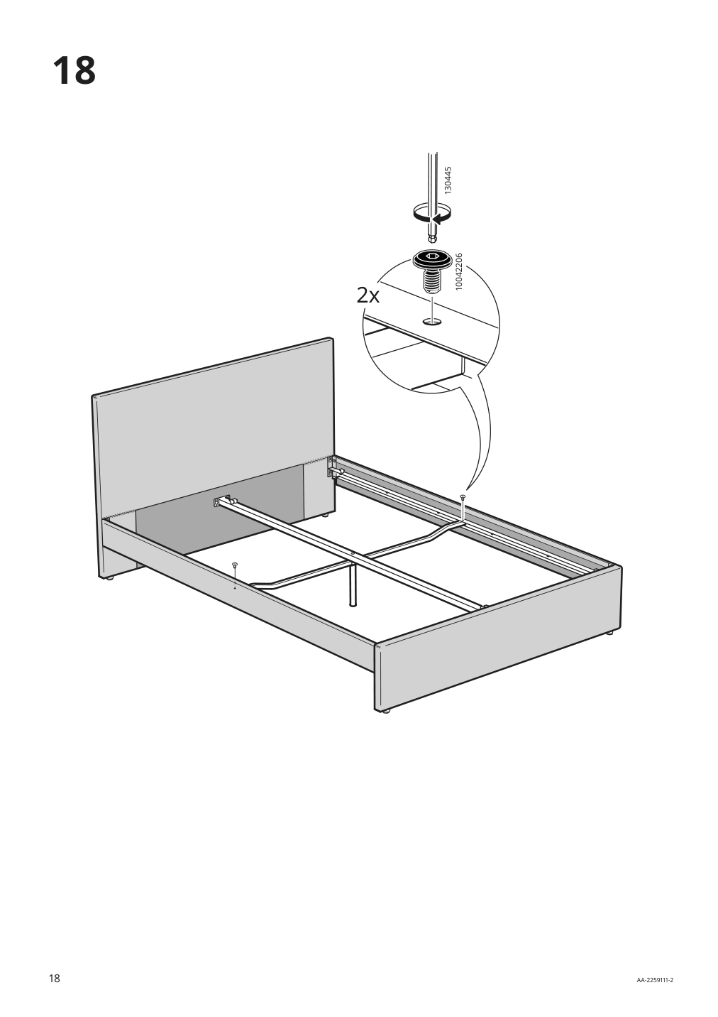 Assembly instructions for IKEA Gladstad upholstered bed frame kabusa light gray | Page 18 - IKEA GLADSTAD upholstered bed, 4 storage boxes  594.070.12