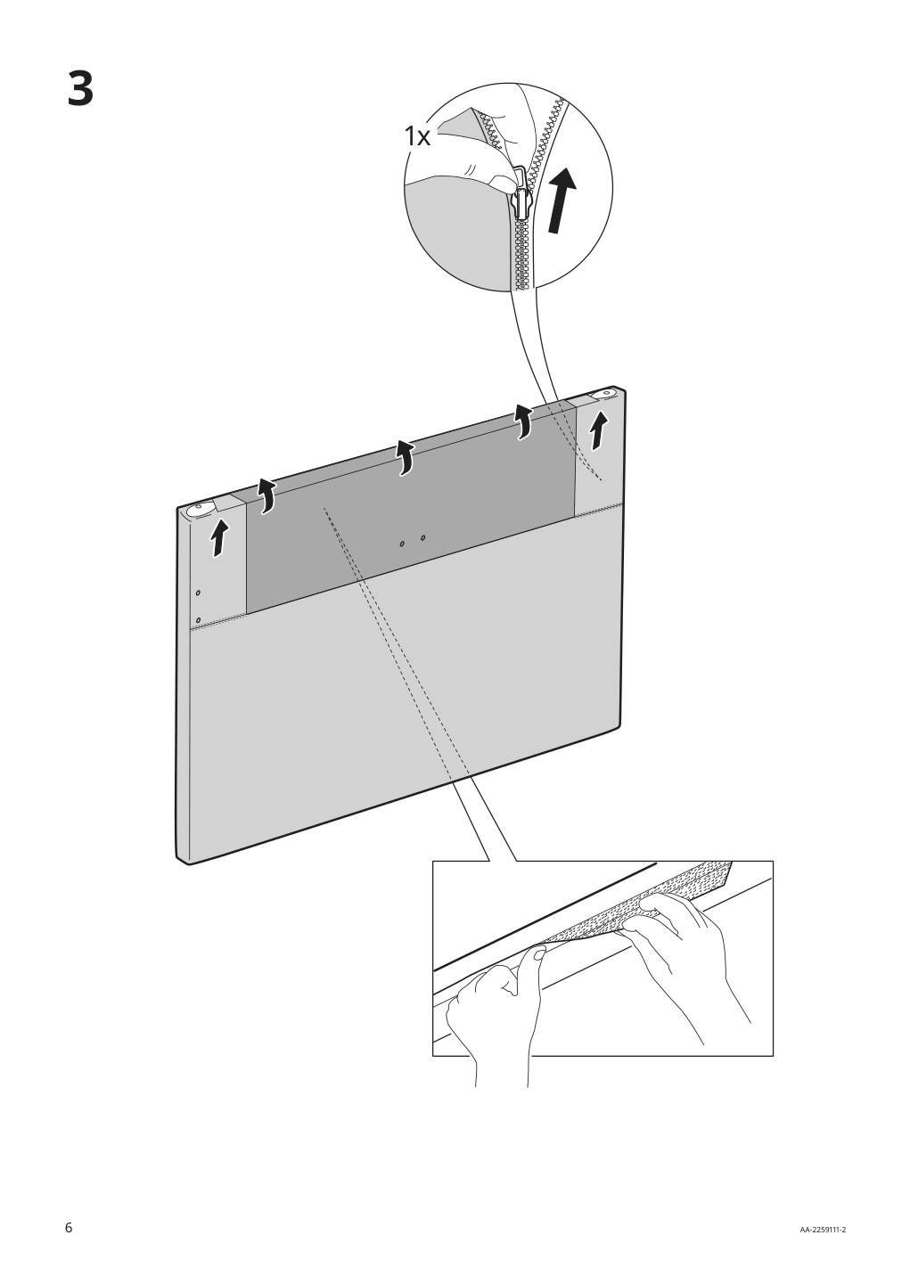 Assembly instructions for IKEA Gladstad upholstered bed frame kabusa light gray | Page 6 - IKEA GLADSTAD upholstered bed, 4 storage boxes  594.070.12