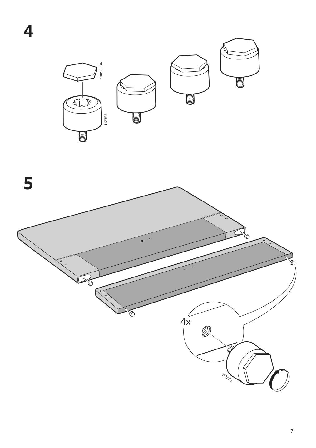 Assembly instructions for IKEA Gladstad upholstered bed frame kabusa light gray | Page 7 - IKEA GLADSTAD upholstered bed, 4 storage boxes  594.070.12