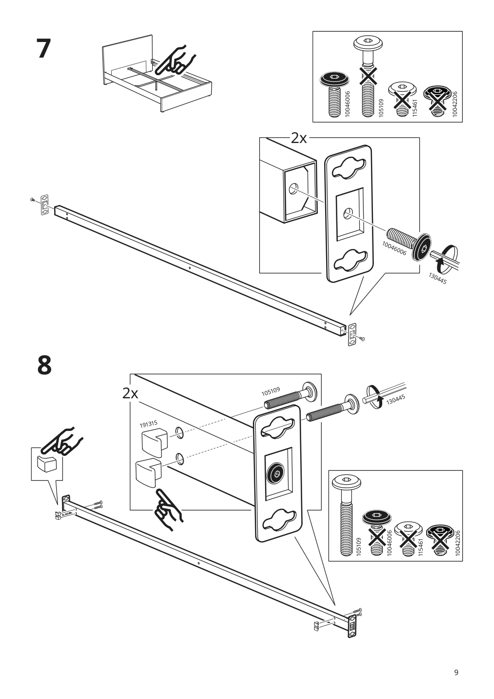 Assembly instructions for IKEA Gladstad upholstered bed frame kabusa light gray | Page 9 - IKEA GLADSTAD upholstered bed, 4 storage boxes  594.070.12