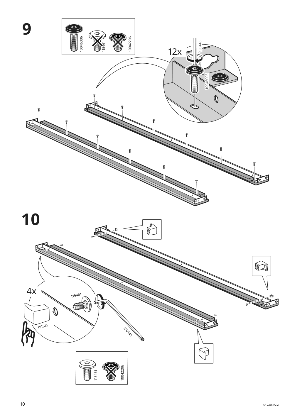 Assembly instructions for IKEA Gladstad upholstered bed frame kabusa light gray | Page 10 - IKEA GLADSTAD upholstered bed frame 004.904.47