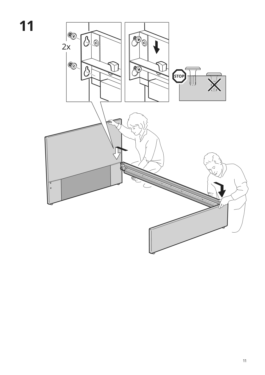 Assembly instructions for IKEA Gladstad upholstered bed frame kabusa light gray | Page 11 - IKEA GLADSTAD upholstered bed frame 004.904.47