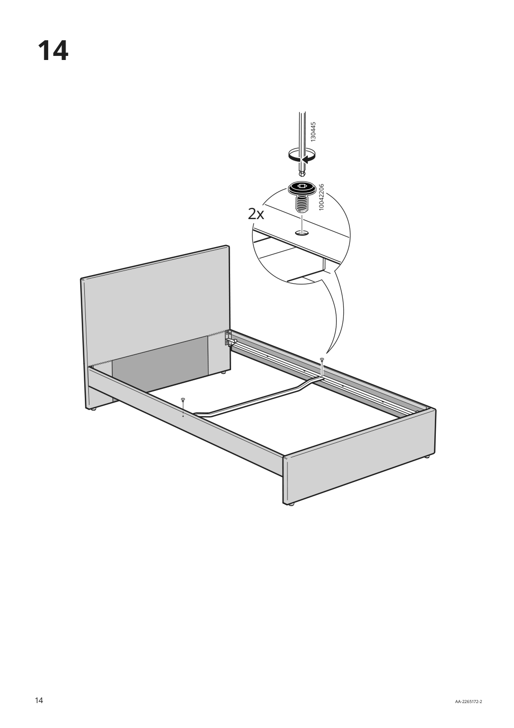 Assembly instructions for IKEA Gladstad upholstered bed frame kabusa light gray | Page 14 - IKEA GLADSTAD upholstered bed frame 004.904.47