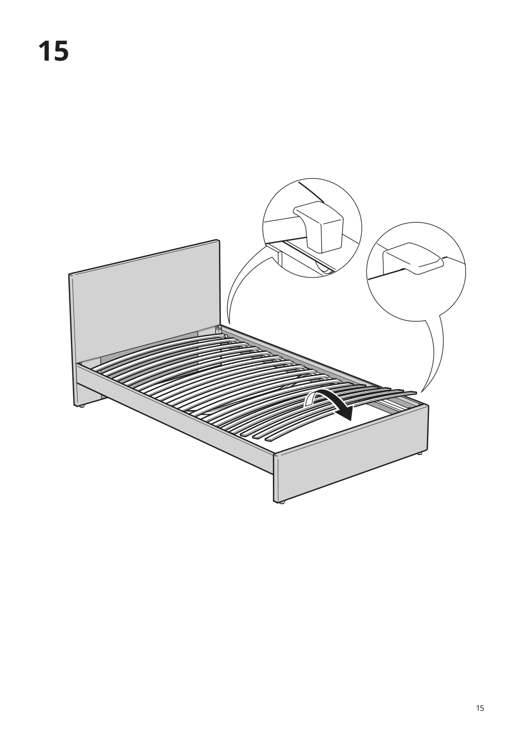 Assembly instructions for IKEA Gladstad upholstered bed frame kabusa light gray | Page 15 - IKEA GLADSTAD upholstered bed frame 004.904.47