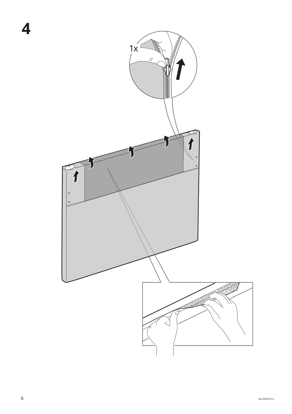 Assembly instructions for IKEA Gladstad upholstered bed frame kabusa light gray | Page 6 - IKEA GLADSTAD upholstered bed frame 004.904.47