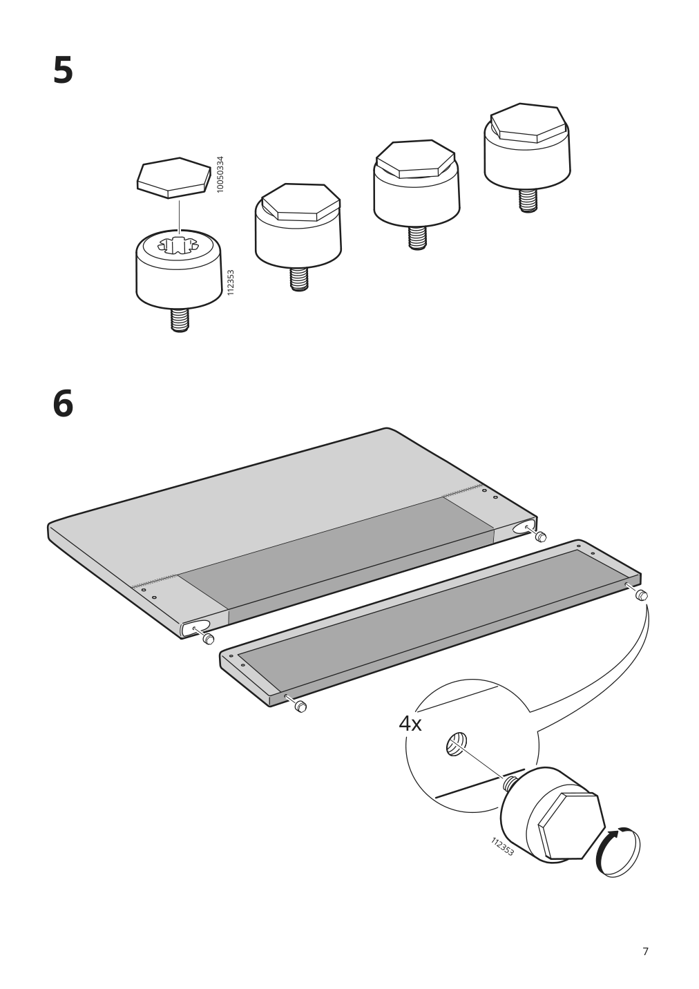 Assembly instructions for IKEA Gladstad upholstered bed frame kabusa light gray | Page 7 - IKEA GLADSTAD upholstered bed frame 004.904.47